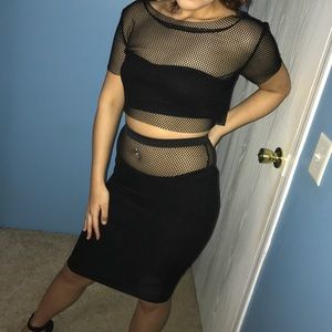 Black fishnet 2 piece outfit 🖤